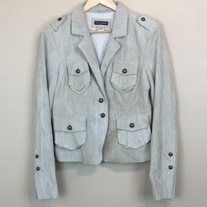 Boston Proper Genuine Suede Cargo Jacket